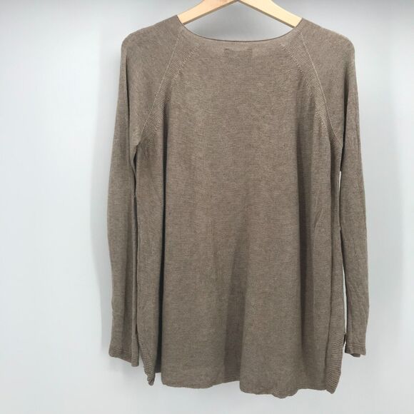 Maya Negri Sweater Womens Medium Tan Wool Blend Long Sleeve Made In Italy - Picture 3 of 9